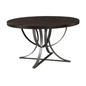 Round Pedestal Dining Table - Wood & Metal