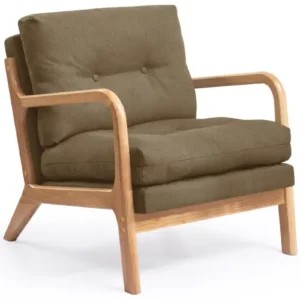 Wooden Armrest Accent Chair - Brown