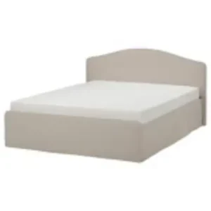 Upholstered Queen Bed Frame - Light Beige